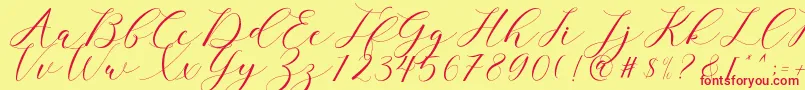 clover Font – Red Fonts on Yellow Background