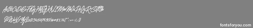 Clovvo Personal Use-Schriftart – Weiße Schriften auf grauem Hintergrund