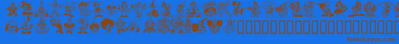 CLOWNERS Font – Brown Fonts on Blue Background