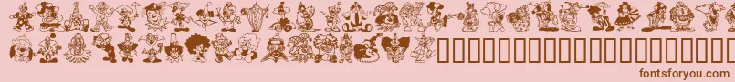 Шрифт CLOWNERS – коричневые шрифты на розовом фоне