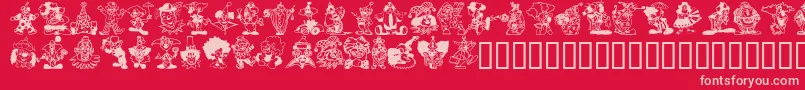 CLOWNERS Font – Pink Fonts on Red Background