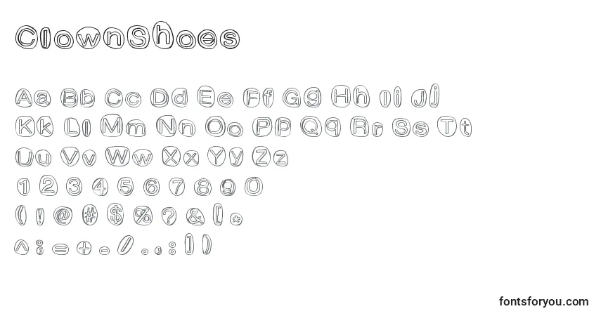Шрифт ClownShoes – алфавит, цифры, специальные символы