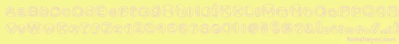 ClownShoes-Schriftart – Rosa Schriften auf gelbem Hintergrund