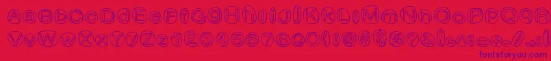 ClownShoes Font – Purple Fonts on Red Background