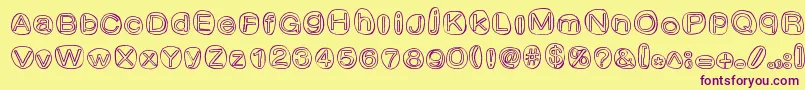 ClownShoes Font – Purple Fonts on Yellow Background