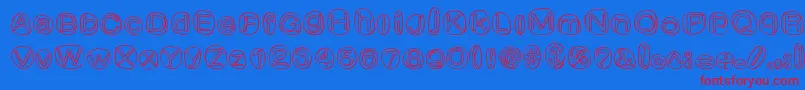 ClownShoes Font – Red Fonts on Blue Background