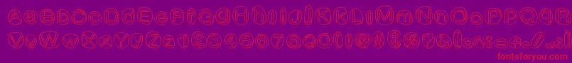 Fonte ClownShoes – fontes vermelhas em um fundo violeta