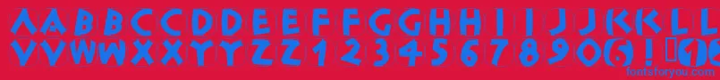 ClassicapsShields Font – Blue Fonts on Red Background