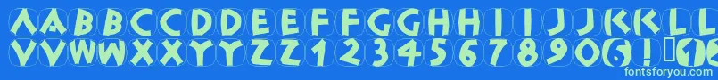 ClassicapsShields Font – Green Fonts on Blue Background