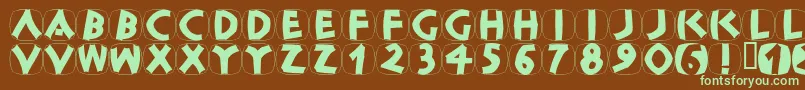 ClassicapsShields Font – Green Fonts on Brown Background