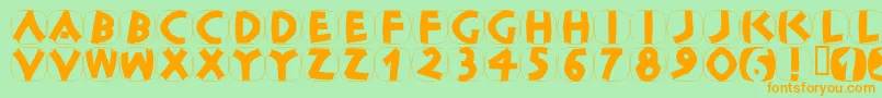 ClassicapsShields-Schriftart – Orangefarbene Schriften auf grünem Hintergrund