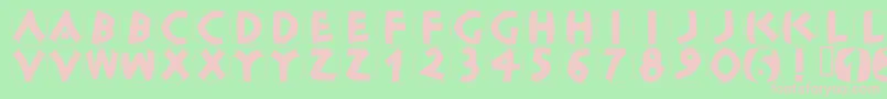 ClassicapsShields Font – Pink Fonts on Green Background