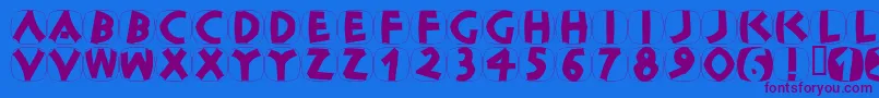 ClassicapsShields Font – Purple Fonts on Blue Background