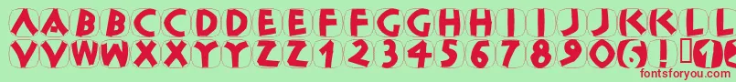 ClassicapsShields Font – Red Fonts on Green Background