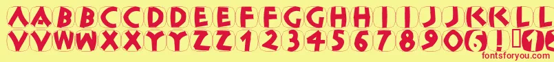 ClassicapsShields Font – Red Fonts on Yellow Background