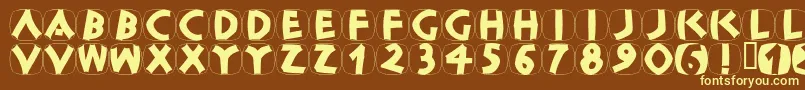 ClassicapsShields Font – Yellow Fonts on Brown Background