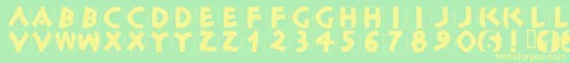 ClassicapsShields Font – Yellow Fonts on Green Background