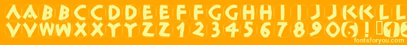 ClassicapsShields Font – Yellow Fonts on Orange Background