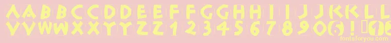 ClassicapsShields Font – Yellow Fonts on Pink Background