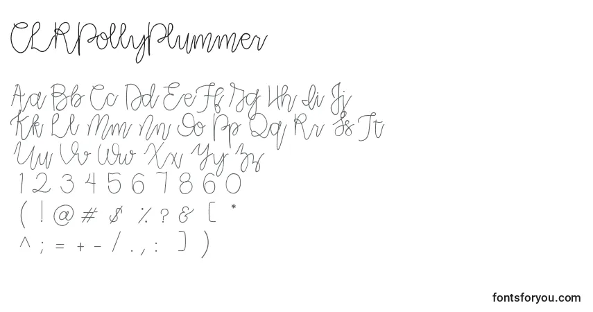 CLRPollyPlummer Font – alphabet, numbers, special characters