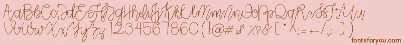 CLRPollyPlummer Font – Brown Fonts on Pink Background