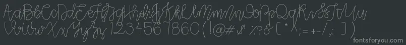 CLRPollyPlummer-fontti – harmaat kirjasimet mustalla taustalla