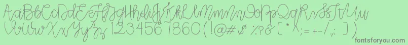 CLRPollyPlummer Font – Gray Fonts on Green Background