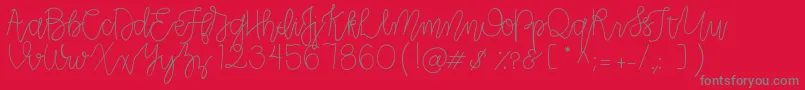 CLRPollyPlummer Font – Gray Fonts on Red Background