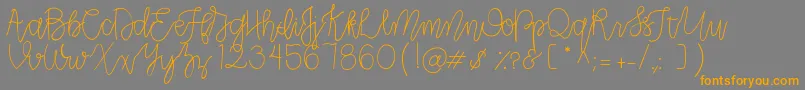 CLRPollyPlummer-Schriftart – Orangefarbene Schriften auf grauem Hintergrund