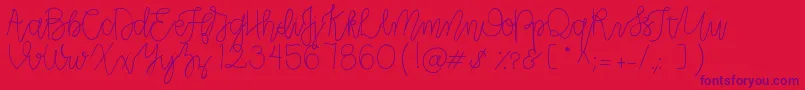 CLRPollyPlummer Font – Purple Fonts on Red Background