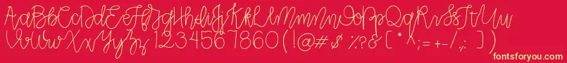 CLRPollyPlummer Font – Yellow Fonts on Red Background