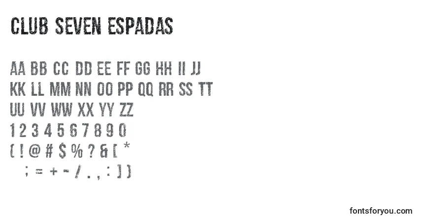 Club seven espadas Font – alphabet, numbers, special characters