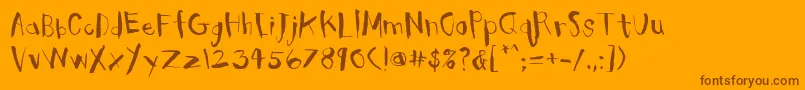 ClubHouse Font – Brown Fonts on Orange Background