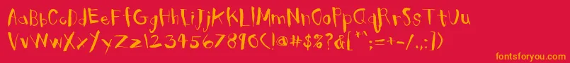 ClubHouse Font – Orange Fonts on Red Background
