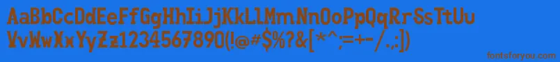 clutsy Font – Brown Fonts on Blue Background