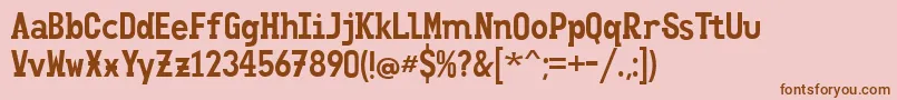 clutsy-fontti – ruskeat fontit vaaleanpunaisella taustalla