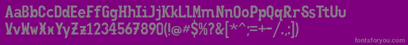 clutsy-fontti – harmaat kirjasimet violetilla taustalla
