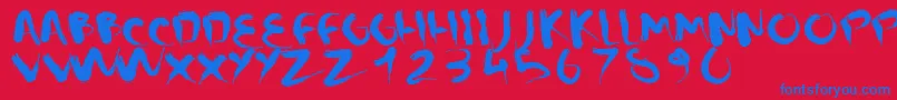 CMSquish Font – Blue Fonts on Red Background