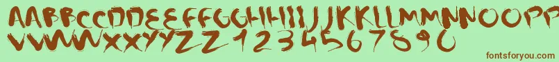 フォントCMSquish – 緑の背景に茶色のフォント