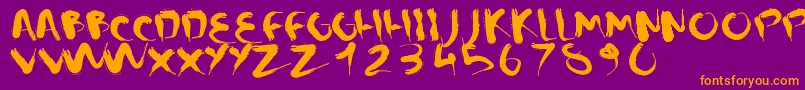 CMSquish Font – Orange Fonts on Purple Background
