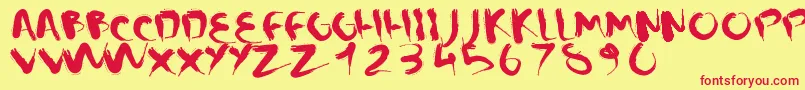 CMSquish Font – Red Fonts on Yellow Background