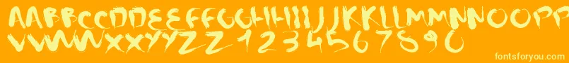 CMSquish Font – Yellow Fonts on Orange Background
