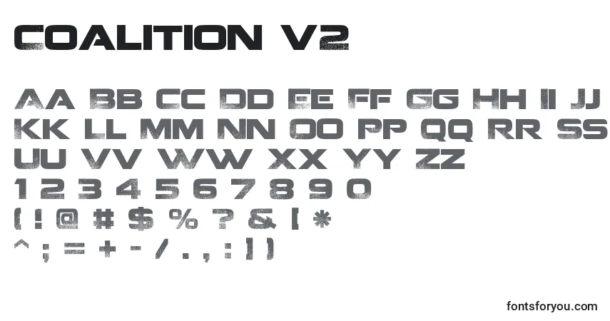 Schriftart Coalition v2  – Alphabet, Zahlen, spezielle Symbole