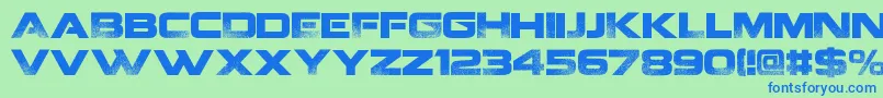 Coalition v2  Font – Blue Fonts on Green Background