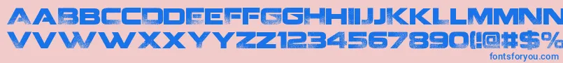 Fonte Coalition v2  – fontes azuis em um fundo rosa