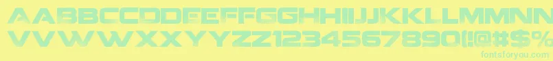 Coalition v2  Font – Green Fonts on Yellow Background