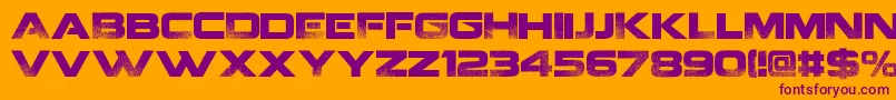 Coalition v2  Font – Purple Fonts on Orange Background