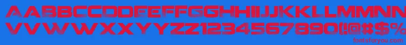 Coalition v2  Font – Red Fonts on Blue Background