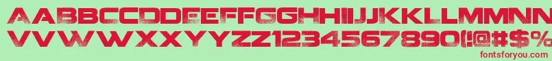 Coalition v2  Font – Red Fonts on Green Background