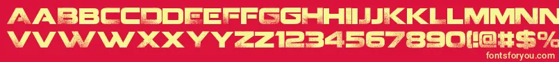 Coalition v2  Font – Yellow Fonts on Red Background